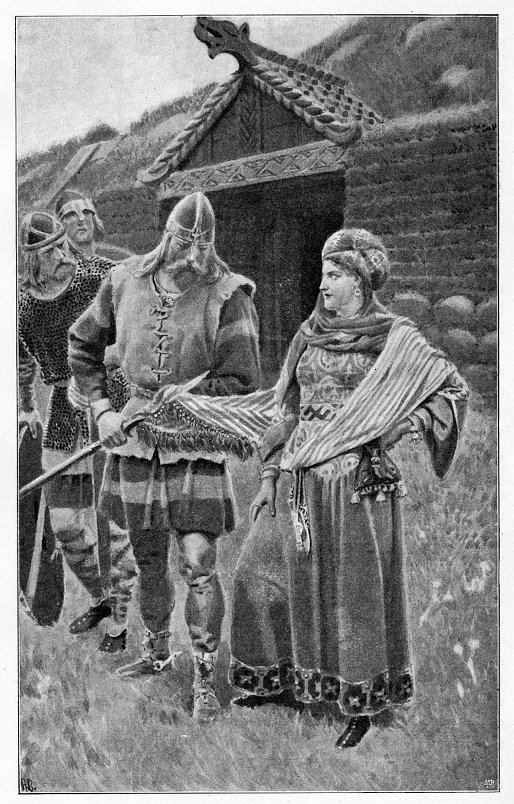 Helgi and Guðrún in the Laxdæla saga, as depicted by Andreas Bloch (1898). Wiki Commons
