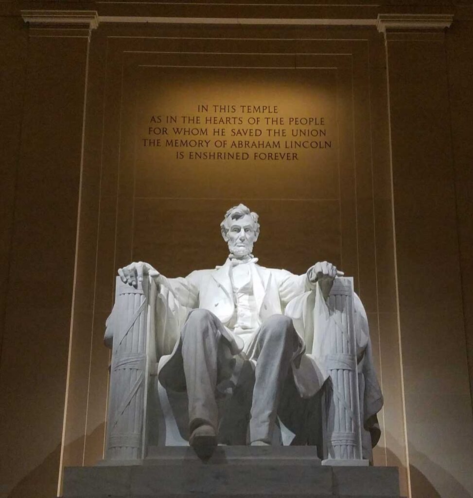 Abraham Lincoln’s iconic statue at his Memorial. Source: CC BY-SA 4.0