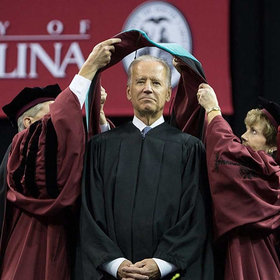 Ex-President Biden, known for his F-bombs and profanity, at the University of South Carolina. Source: Public Domain.