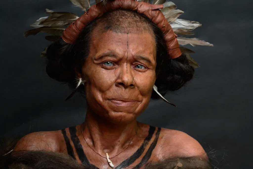 A reconstruction of the environment that the Margaux woman once inhabited in what is now Belgium's Meuse Valley region. She lived around 10,500 years ago, during the Mesolithic period. (Image credit: ©2025 Kennis en Kennis)