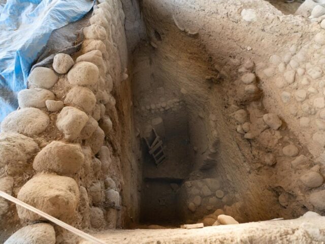 Archaeological trenches and stone-built structures at Yassıtepe Höyük, Bornova Plain, İzmir