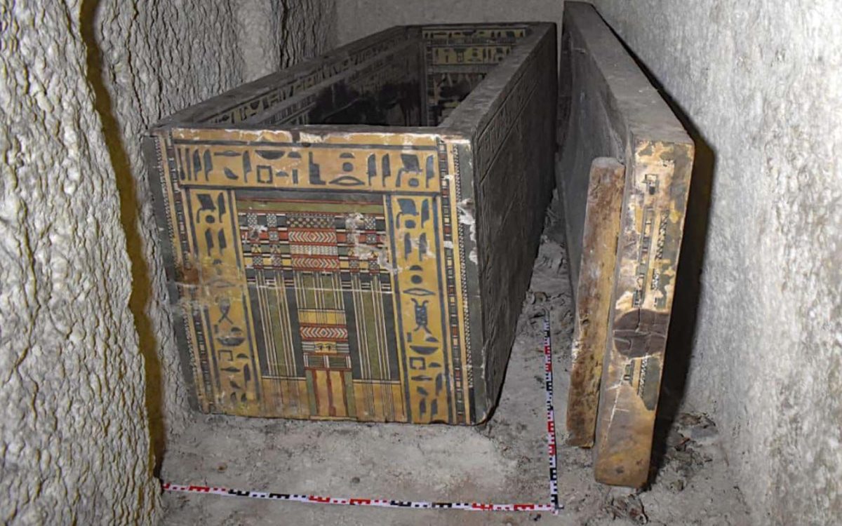 The coffins of Edi, found in the hidden burial chamber. Source: Ministry of Tourism and Antiquities.