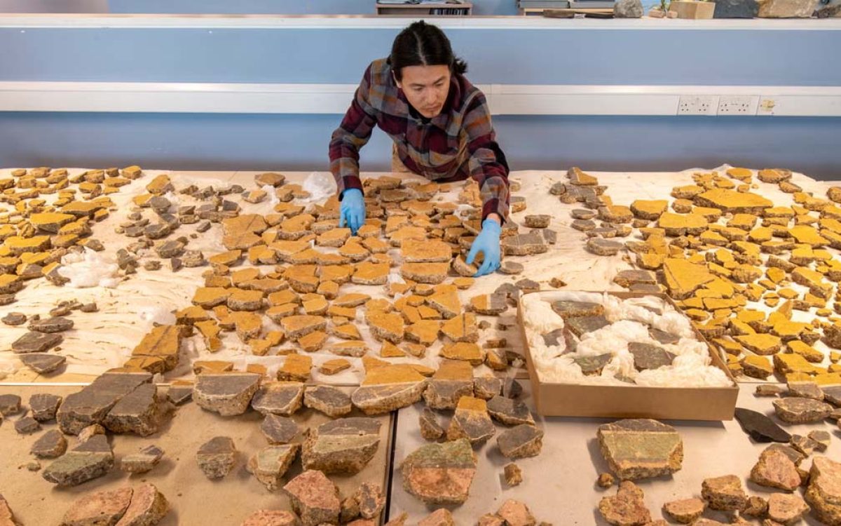 While panel designs were common during the Roman period, yellow panels were not, having only been identified at only a few sites across the country. (MOLA)